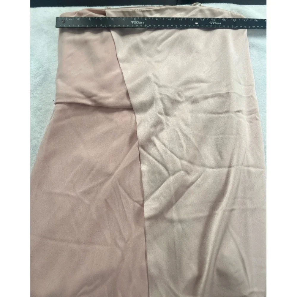 NWT Halston Heritage 'Barely Pink' Strapless Gown with Silk Overlay Size 10 - Picture 7 of 15